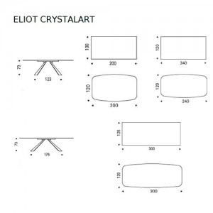 Mesa Eliot CrystalArt con un diseño lleno de acabados de lujo y un diseño moderno.