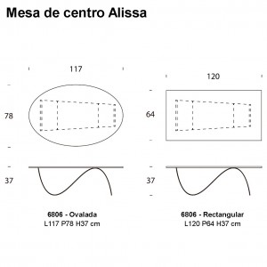 Mesa de centro Alissa de Tonin casa. Muebles modernos de hogar.