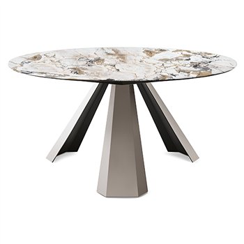 Mesa Eliot Keramik Round de Cattelan Italia. Mesa redonda de diseño moderno.