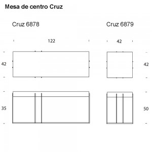 Mesa de centro Cruz de Tonin casa. Muebles modernos de hogar.