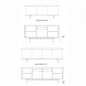Aparador moderno Brera de Ozzio Design. Muebles de diseño.