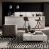 Puff Cubix de Ozzio design. Estructura metálica tapizada en terciopelo o ecopiel