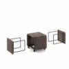 Puff Cubix de Ozzio design. Estructura metálica tapizada en terciopelo o ecopiel