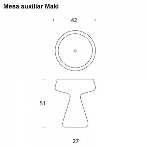 Mesa auxiliar Maki de Tonin casa. Muebles modernos de hogar.
