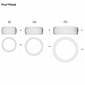 Pouf Plissè de Tonin casa. Muebles modernos de hogar.