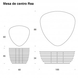Mesa de centro Rea de Tonin casa. Muebles modernos de hogar.