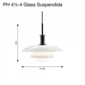 Lámpara PH 4½-4 Glass Suspendida de Louis Poulsen con diseño moderno y elegante.