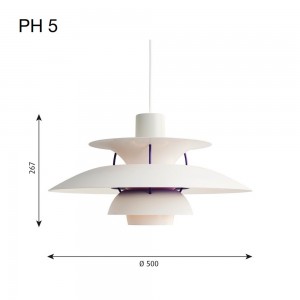 Lámpara danesa PH 5 diseño clásico, moderno y elegante de Louis Poulsen.