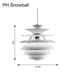 Lámpara PH Snowball clasico de Louis Poulsen de diseño clásico y moderno.