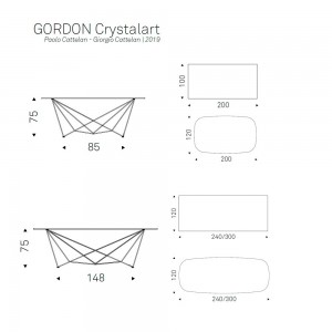 Mesa Gordon CrystalArt de Cattelan Italia. Muebles modernos italianos.
