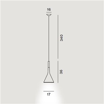 Lámpara suspensión Aplomb Outdoor de Foscarini. Lámpara elegante para exteriores.