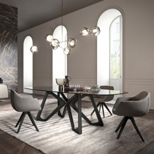 Sillón Delia de Ozzio design. Estructura en madera y tapizado en piel, ecopiel o terciopelo.