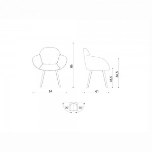 Sillón Gavia de Ozzio design. Estructura en madera y tapizado en piel, ecopiel o terciopelo.