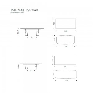 Mesa Mad Max CrystalArt de Cattelan Italia. Mesas de comedor moderna.