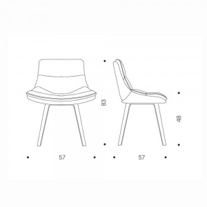 Sillón Selena de Ozzio design. Estructura en madera y tapizado en piel o terciopelo.