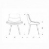 Sillón Selena de Ozzio design. Estructura en madera y tapizado en piel o terciopelo.