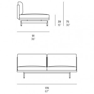 Sofá modular 4 Onde de Gandia Blasco. Muebles de diseño para exteriores.