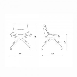 Sillón Sveva de Ozzio design. Estructura en metal y tapizado en piel o terciopelo.