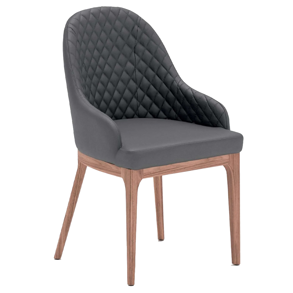 Sillón Thelma de Ozzio design. Estructura en madera y tapizado en piel, ecopiel o terciopelo.