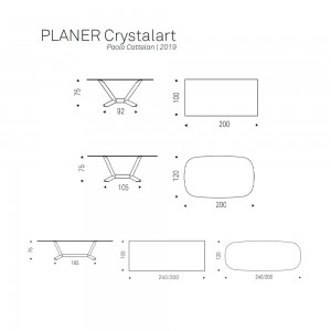 Mesa Planer CrystalArt de Cattelan Italia. Mesa de diseño para salón.