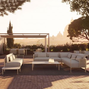 Sofá modular 3 Solanas para exterior de Gandia Blasco. Sofás para exterior.