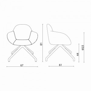 Sillón Zelda de Ozzio design. Estructura en metal y tapizado en piel, ecopiel o terciopelo.