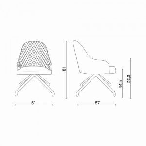 Sillón Gilda de Ozzio design. Estructura en metal y tapizado en piel, ecopiel o terciopelo.
