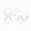 Sillón Fiona de Ozzio design. Estructura en madera y tapizado en piel, ecopiel o terciopelo.