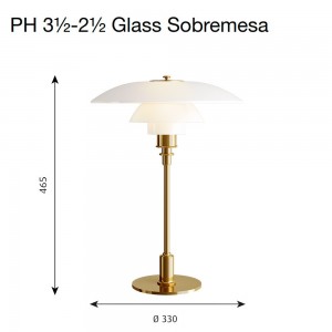 Lámpara PH 3½-2½ Glass Sobremesa de Louis Poulsen con diseño moderno y elegante.