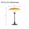 La lámpara PH 3½-2½ Metal de Sobremesa de Louis Poulsen.