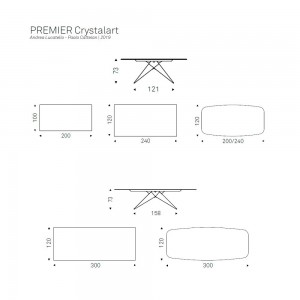 Mesa Premier CrystalArt de Cattelan Italia. Mobiliario de diseño moderno.