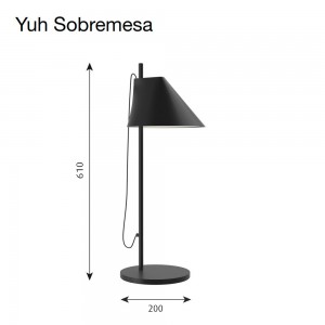 Lámpara Yuh sobremesa de Louis Poulsen con un diseño moderno y elegante.