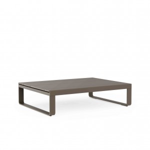 Mesa Flat Baja de Gandía Blasco. Mesa moderna para exterior de aluminio.