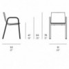 Silla Stack de Gandia Blasco. Silla cómoda con brazos para exteriores.