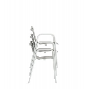 Silla Stack de Gandia Blasco. Silla cómoda con brazos para exteriores.