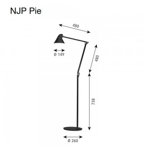 Lámpara NJP Pie diseño moderno de Louis Poulsen.
