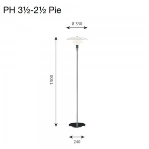 Lámpara PH 3½-2½ Pie de Louis Poulsen.