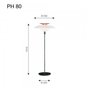 Lámpara PH 80 diseño clásico de Louis Poulsen.