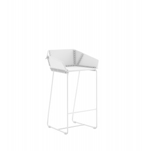 Taburete Counter Textile de Gandia Blasco con respaldo bajo para exterior.
