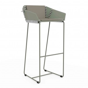 Taburete moderno alto con respaldo Textile para Jardín de Gandia Blasco.