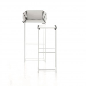 Taburete moderno alto con respaldo Textile para Jardín de Gandia Blasco.