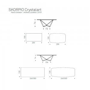 Mesa Skorpio CrystalArt de Cattelan Italia. Muebles modernos italianos.