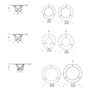 Mesa Skorpio Round Ker-Wood de Cattelan Italia para comedor. Mesas de comedor.