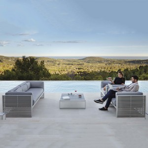 Sofá de 3 plazas DNA para exterior de Gandia Blasco. Sofás de diseño moderno.
