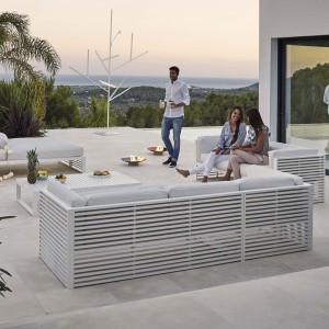Sofá modular 6 DNA para terraza de Gandia Blasco. Sofá de diseño para jardín.