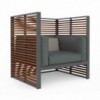 Sillón normando de diseño DNA Teca para jardín de Gandia Blasco.