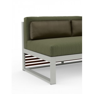 Sofá modular 4 DNA Teca para exterior de Gandia Blasco. Sofá para jardín.