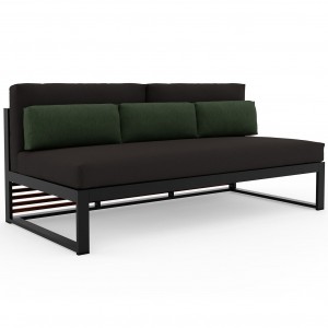 Sofá modular 4 DNA Teca para exterior de Gandia Blasco. Sofá para jardín.