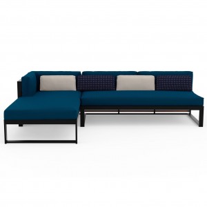 Sofá modular 4 DNA Teca para exterior de Gandia Blasco. Sofá para jardín.