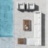 Sofá modular 4 DNA Teca para exterior de Gandia Blasco. Sofá para jardín.